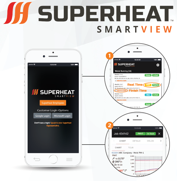 Superheat SmartView Heat Treatment Monitoring Program Cellphone Mockup