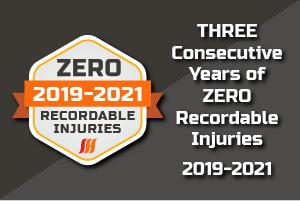3 Consecutive Years of ZERO Recordable Injuries