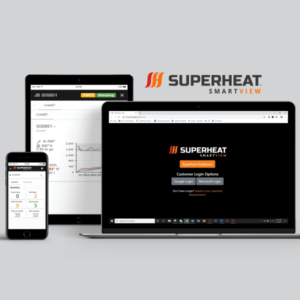 Superheat SmartView displaying post weld heat treatment furnace services data.