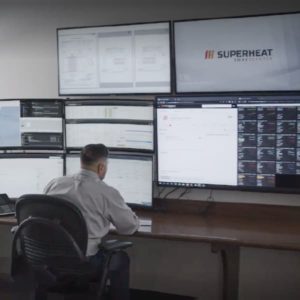 Superheat SmartCenter panel operator monitoring PWHT services and preheat weld treatment.
